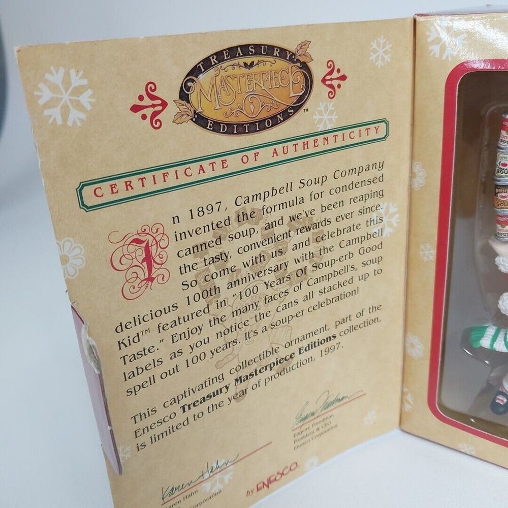Enesco Treasury Masterpiece Ornament 1997 Campbell's Soup 100 Years New In Box - Picture 3 of 4